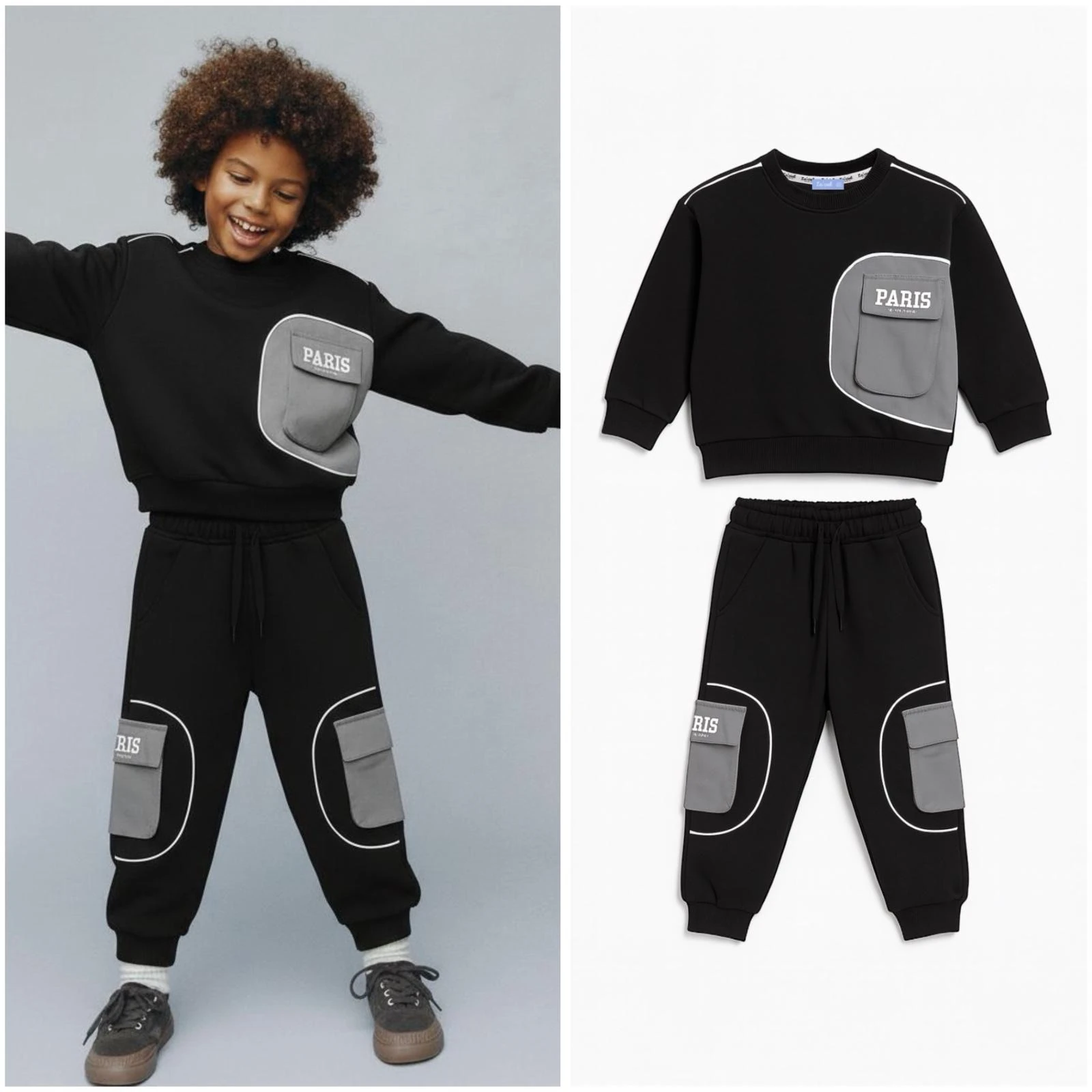 La’ciel Paris Siyah Baskılı Takım 