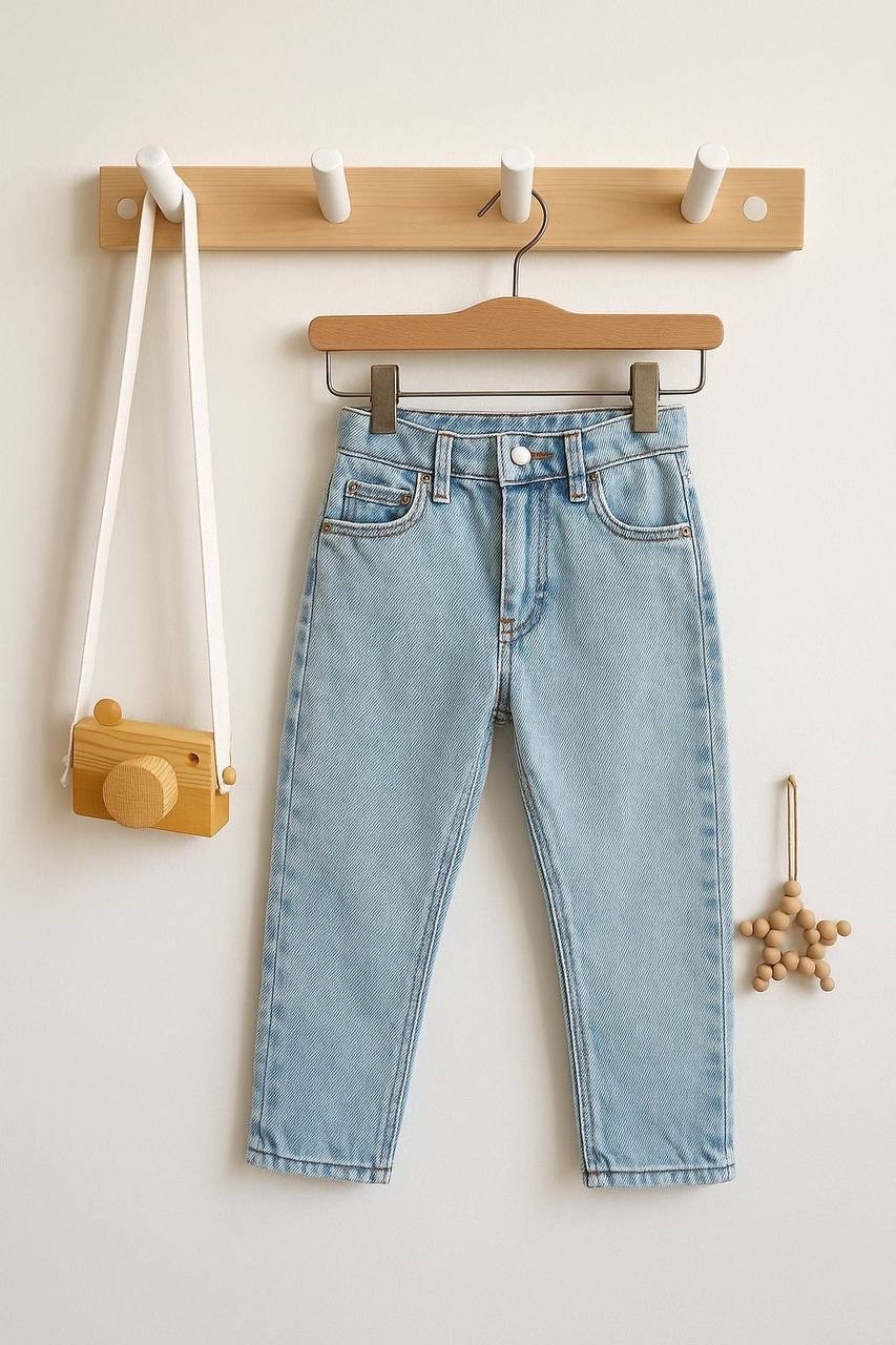 Taşlanmış Açık Renk Kot Pantalon
