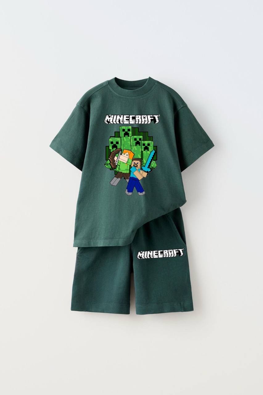 Minecraft Baskılı Yeşil Takım