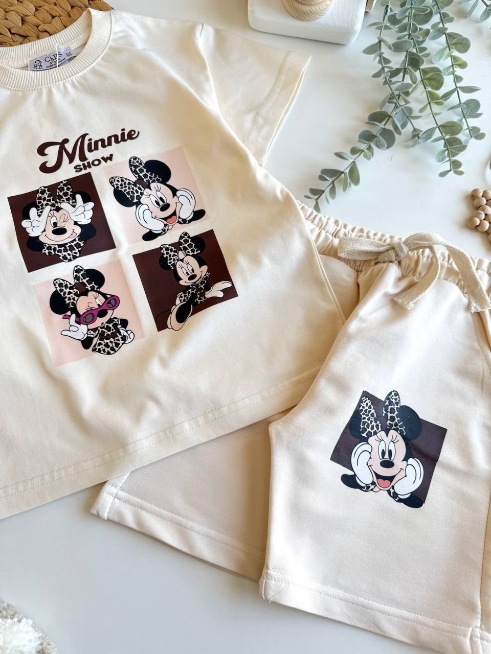 Minnie Baskılı Krem Takım