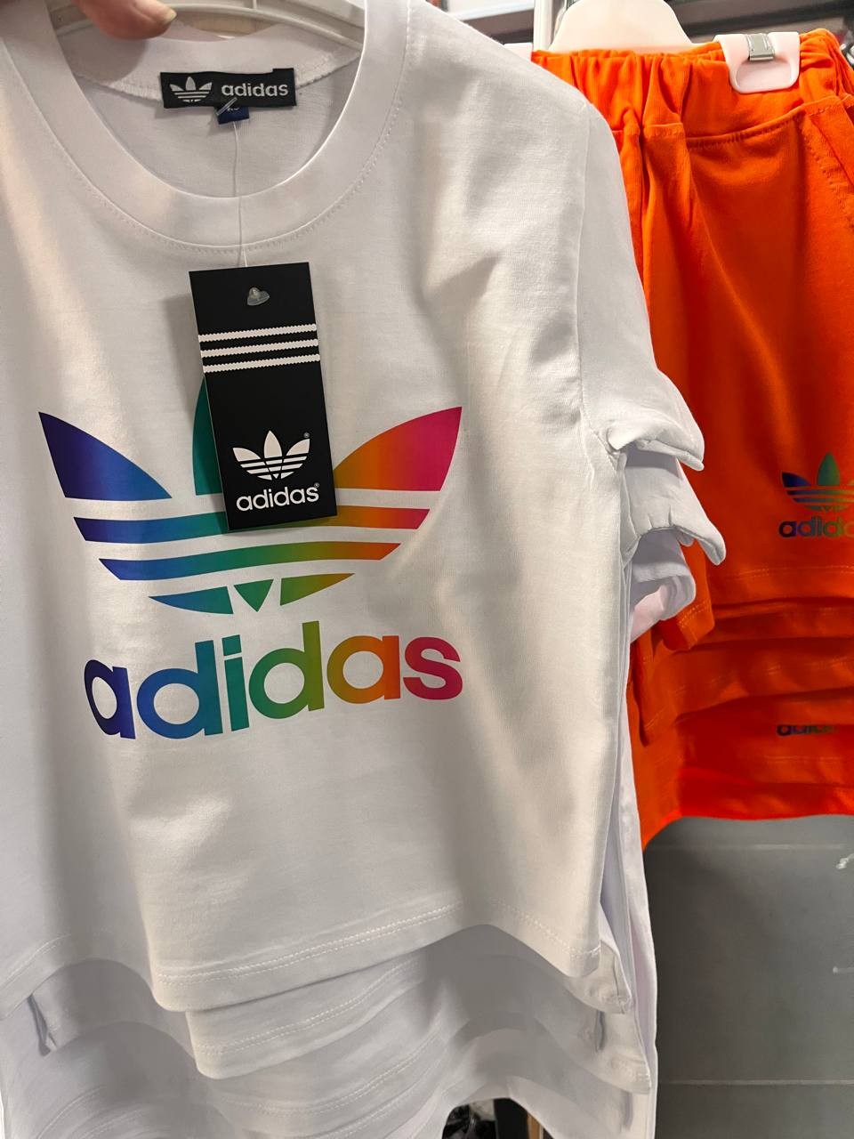 Geçişli Baskılı Adidas Turuncu Takım