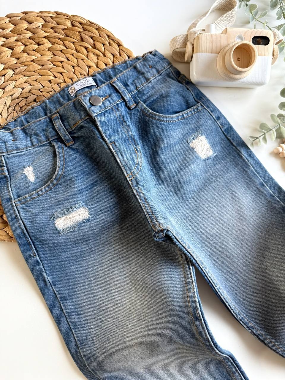 Taşlanmış Denim Pantalon