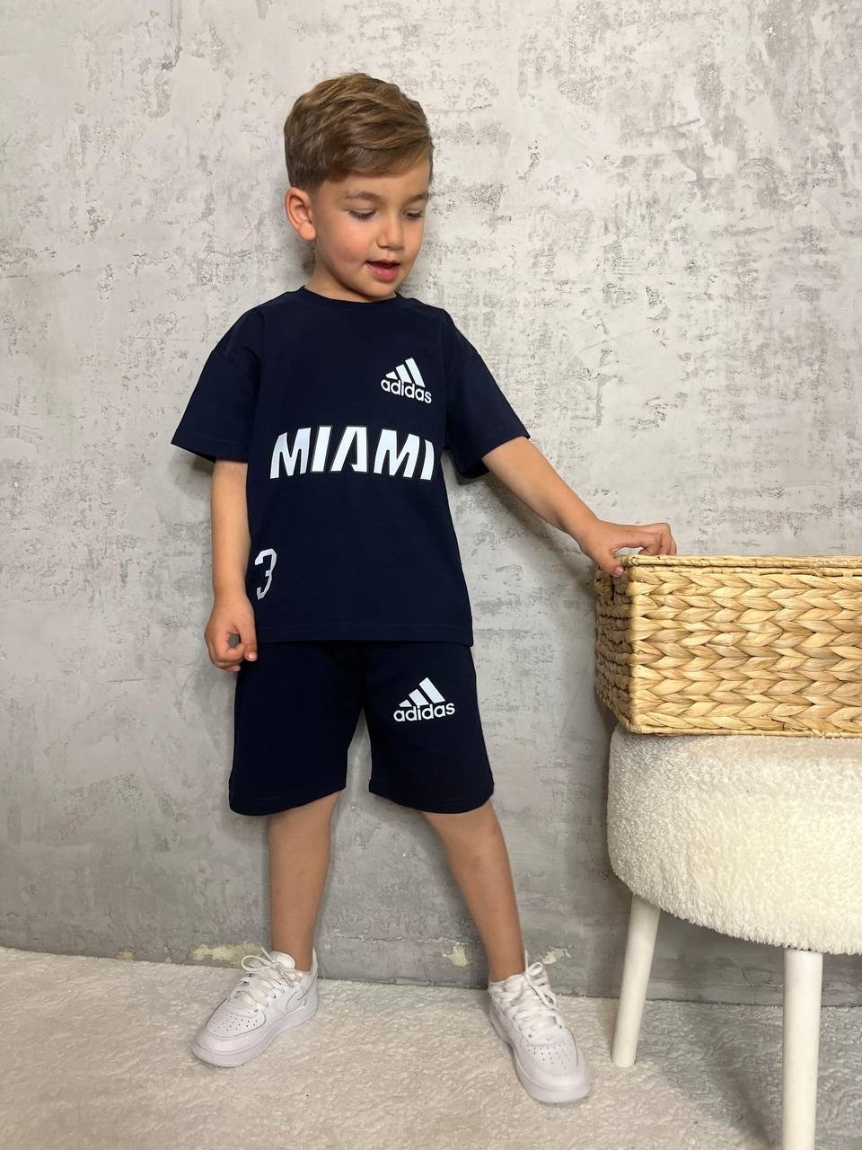 Miami Baskılı Lacivert Takım