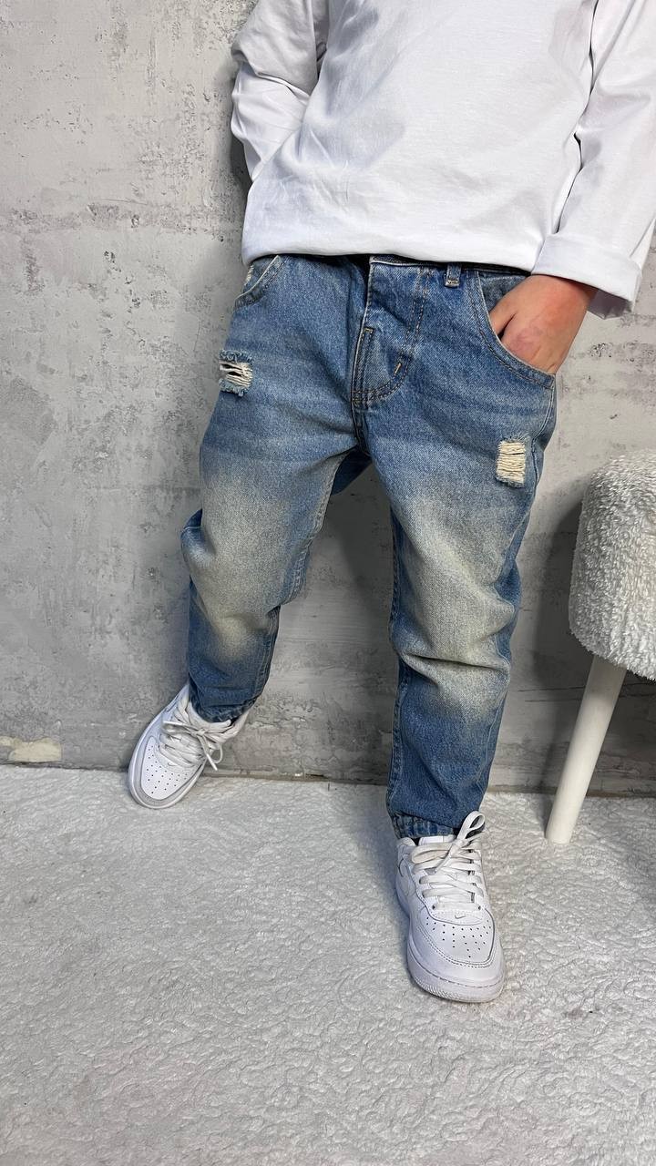 Taşlanmış Denim Pantalon