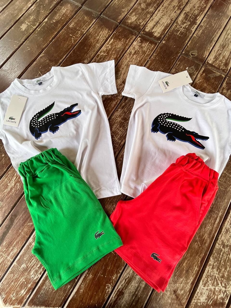 Kırmızı Lacoste Baskılı Takım