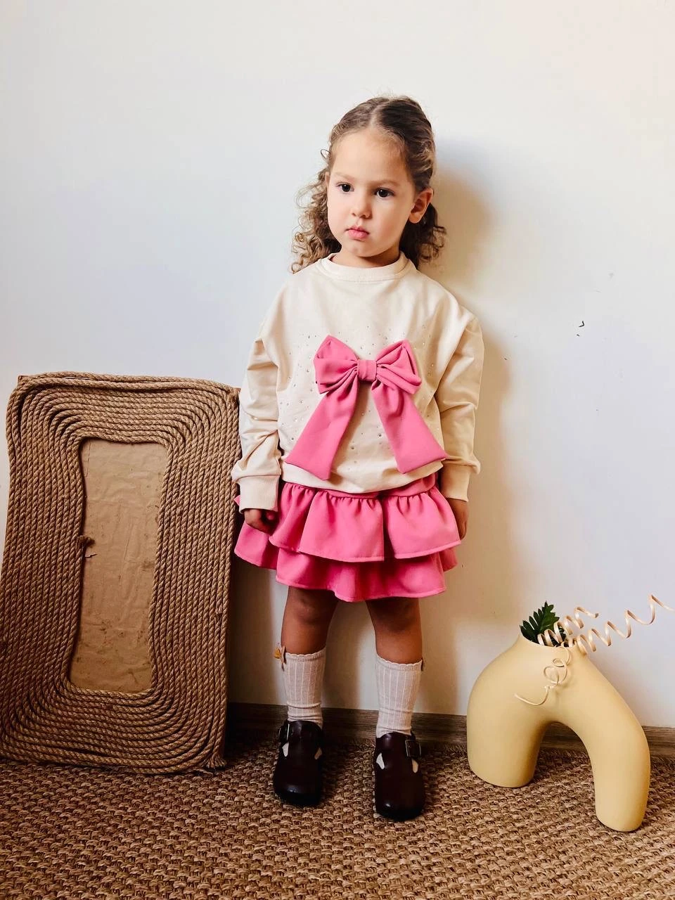 Pembe Etekli Taşlı Takım