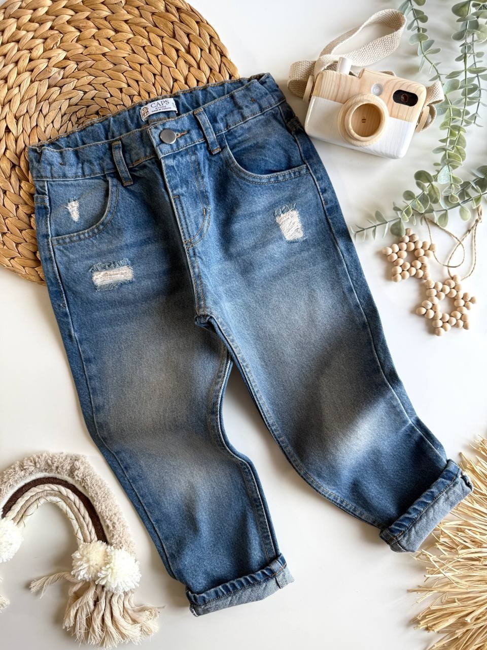 Taşlanmış Denim Pantalon