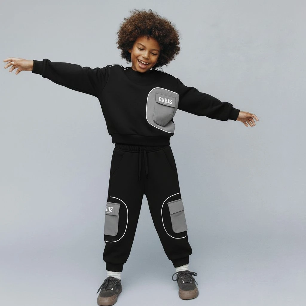 La’ciel Paris Siyah Baskılı Takım 