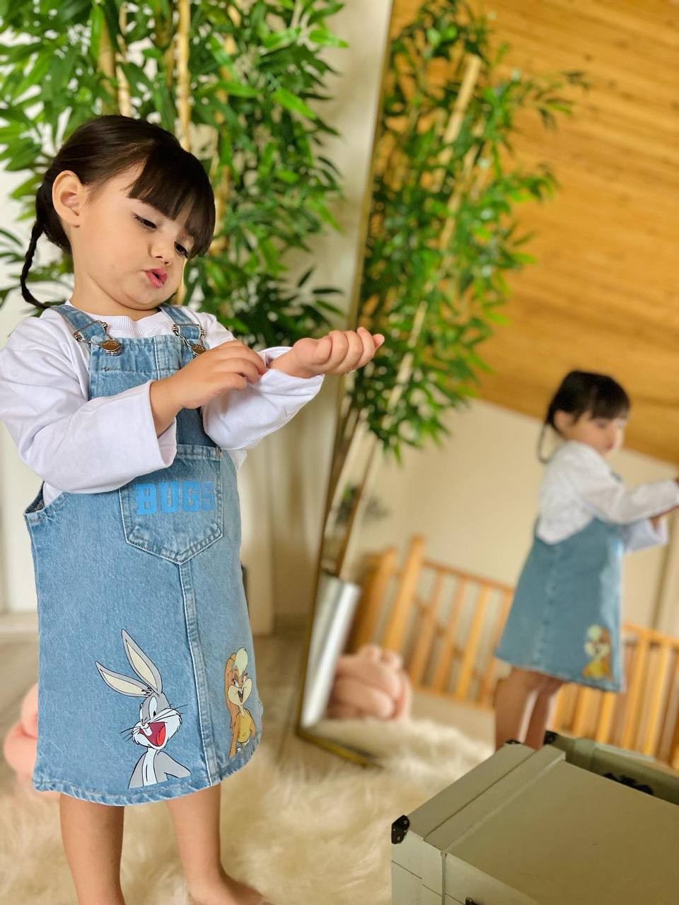 Bugs Bunny Baskılı Denim Takım