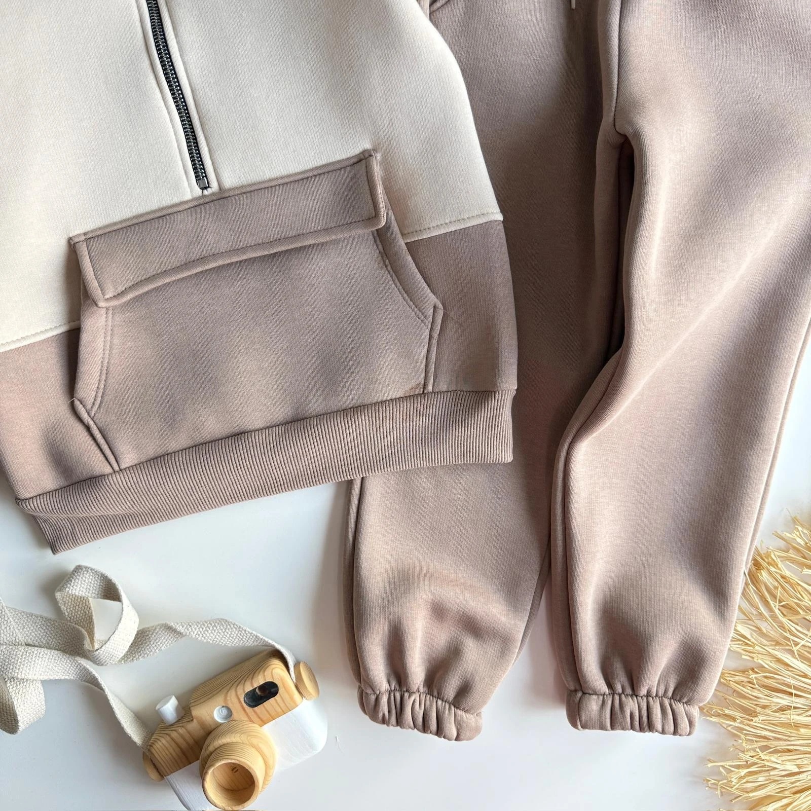 Krem Garson Boy Detaylı Takım