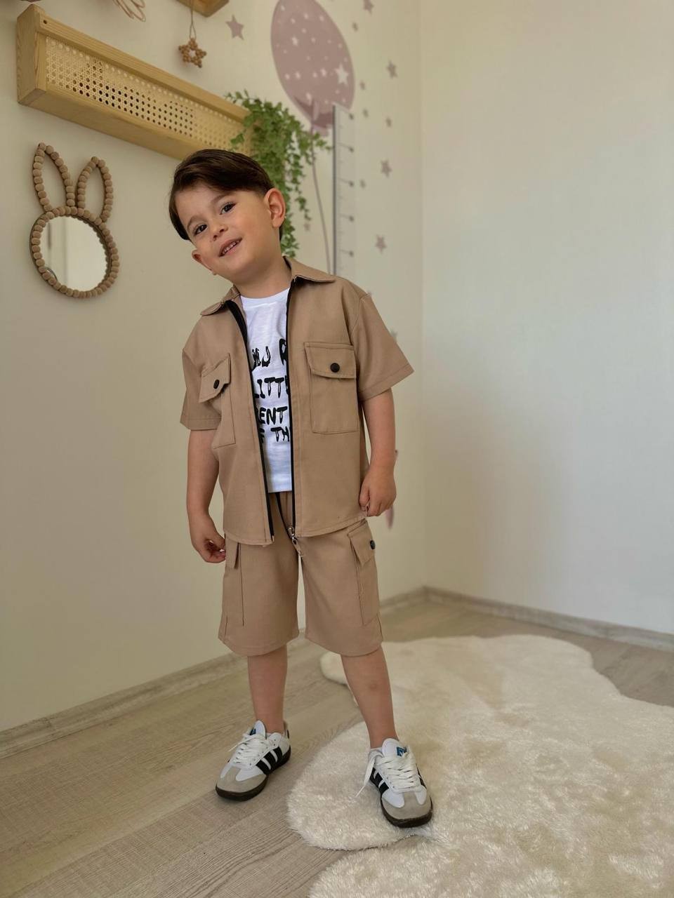 Krem Gabardin Takım