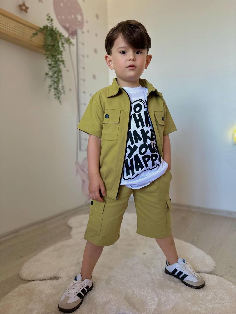 Yağ Rengi 3lü Gabardin Takım