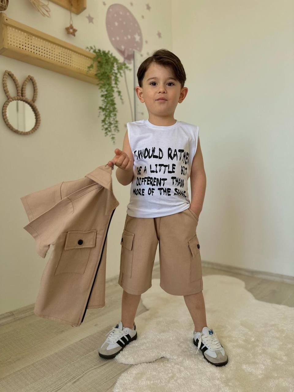 Krem Gabardin Takım