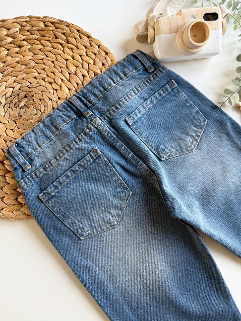 Taşlanmış Denim Pantalon