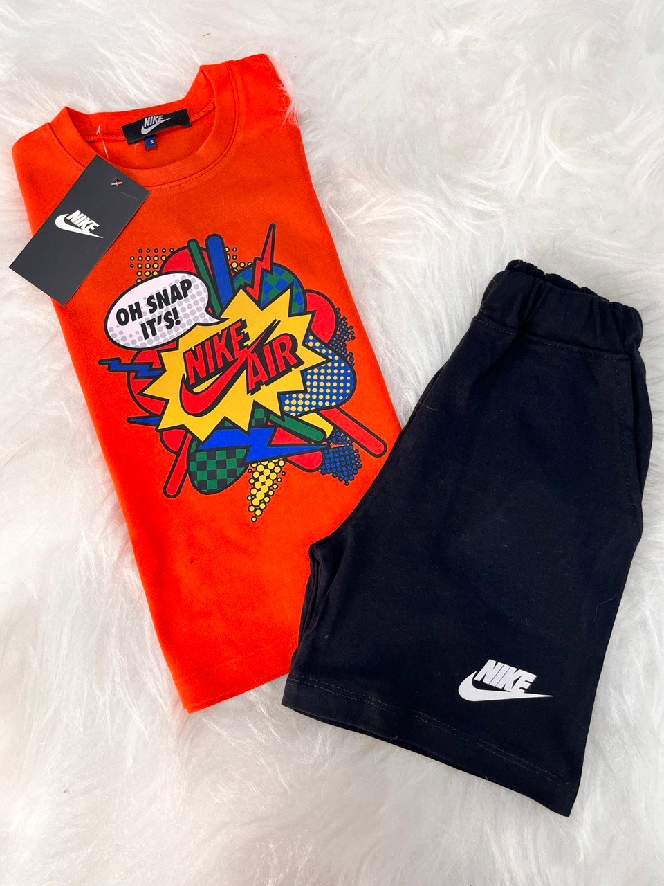 Turuncu Siyah Nike Baskılı Takım