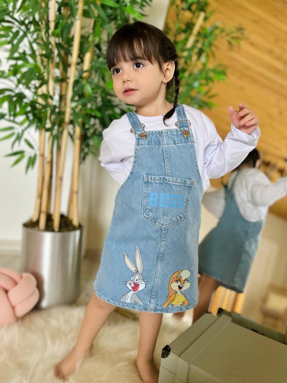 Bugs Bunny Baskılı Denim Takım
