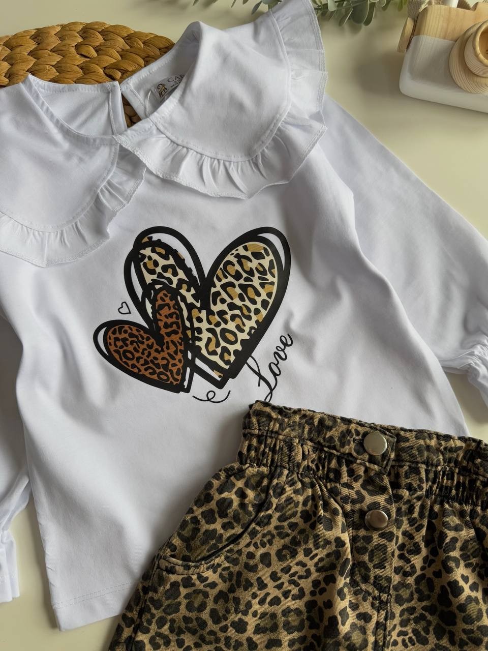 Leopar Etekli Detaylı Takım