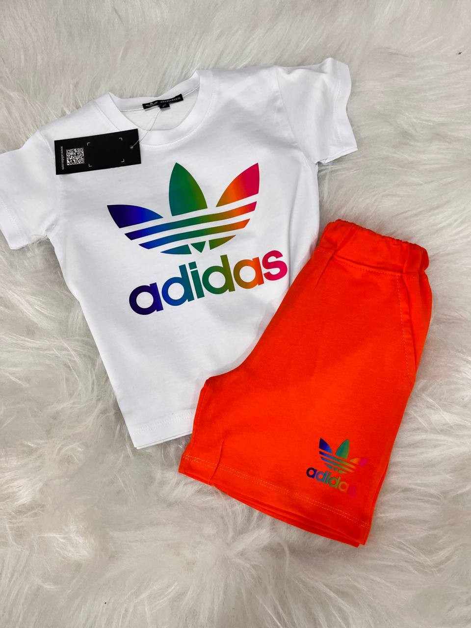 Geçişli Baskılı Adidas Turuncu Takım