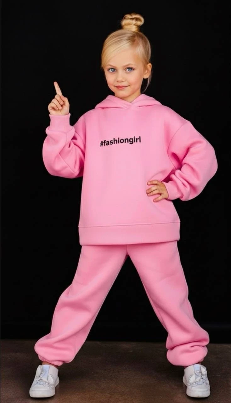 Şeker Pembesi Kapşonlu Takım