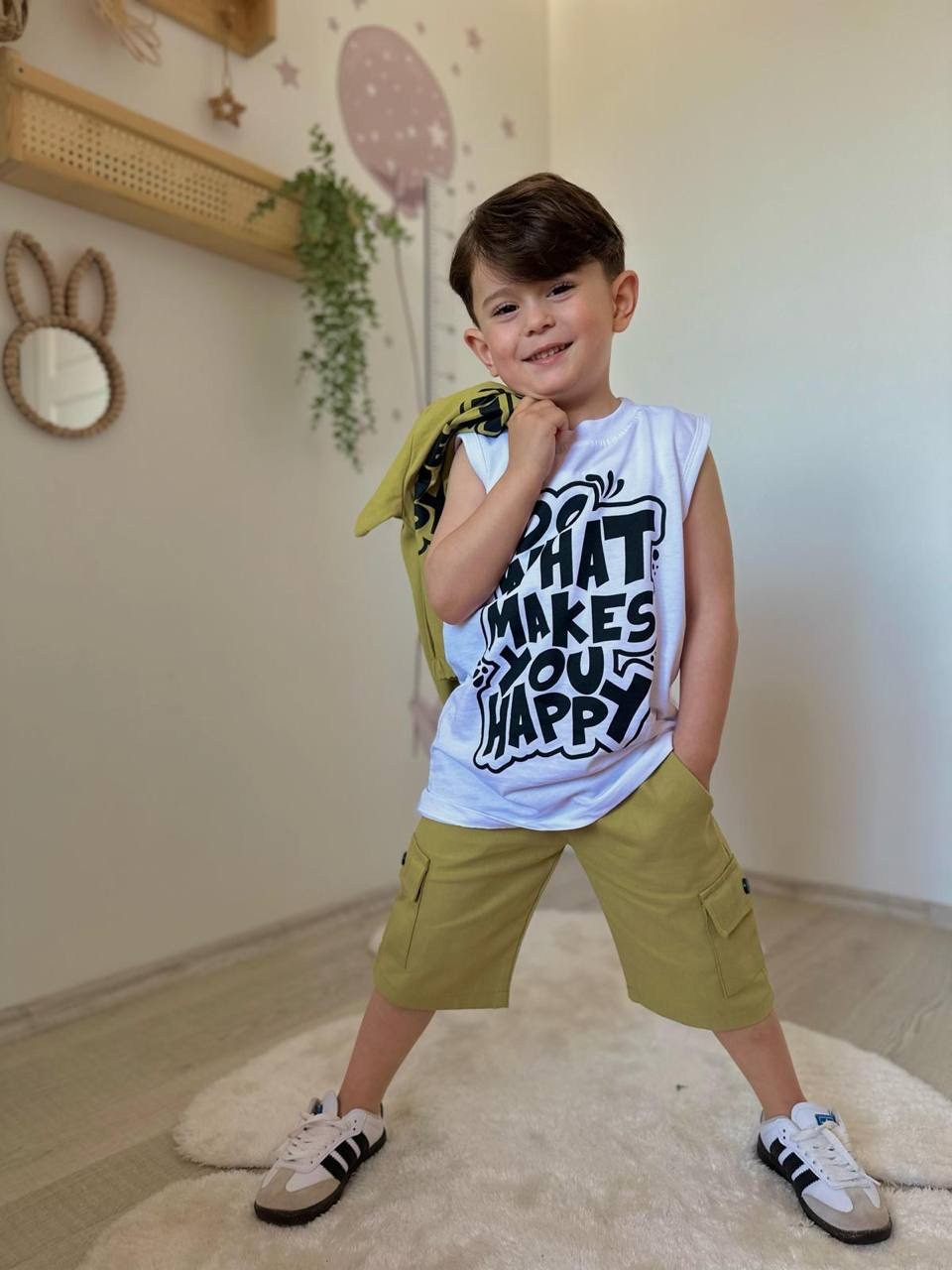 Yağ Rengi 3lü Gabardin Takım