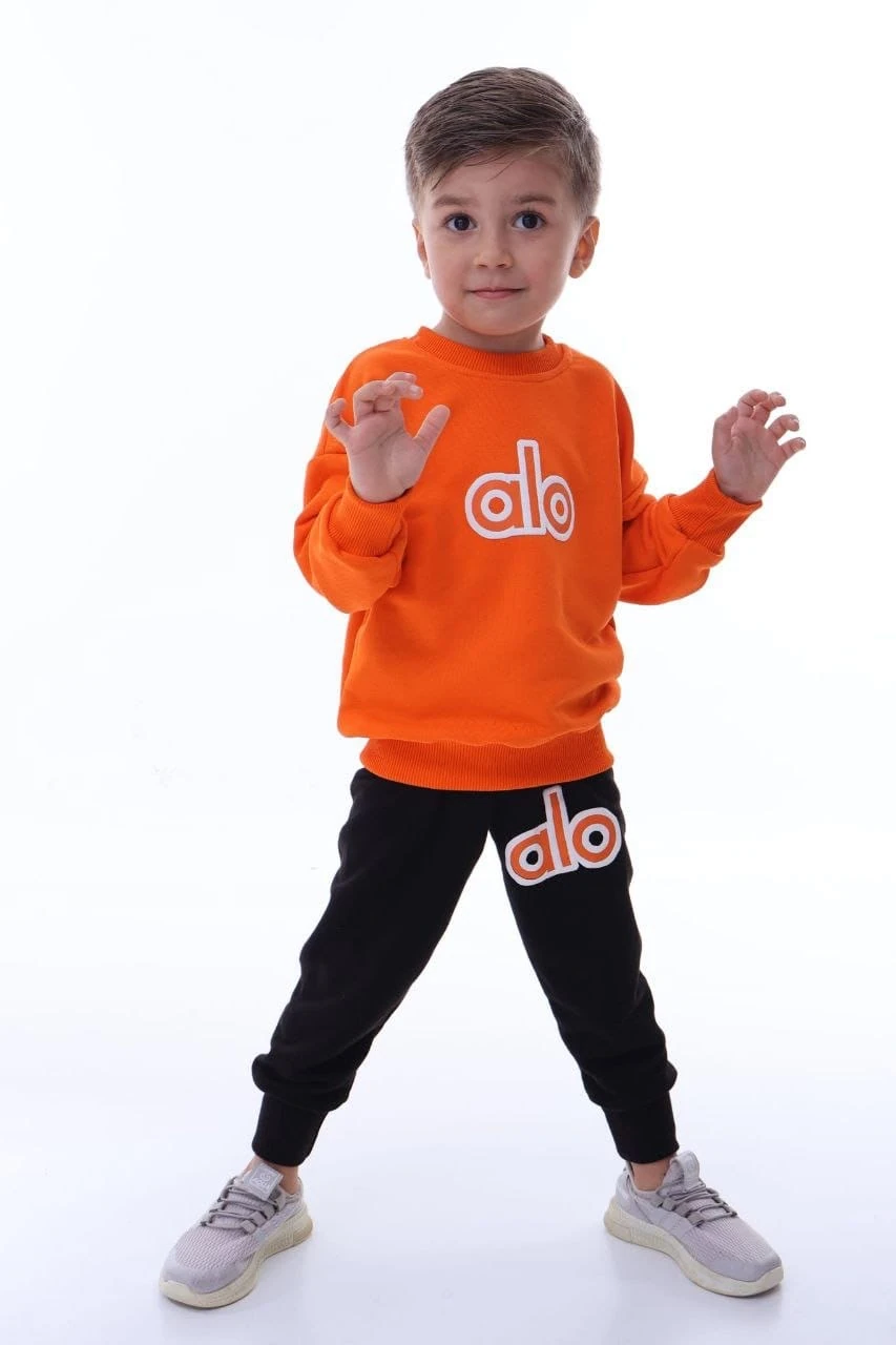 ALO Baskılı Turuncu - Siyah Takım 