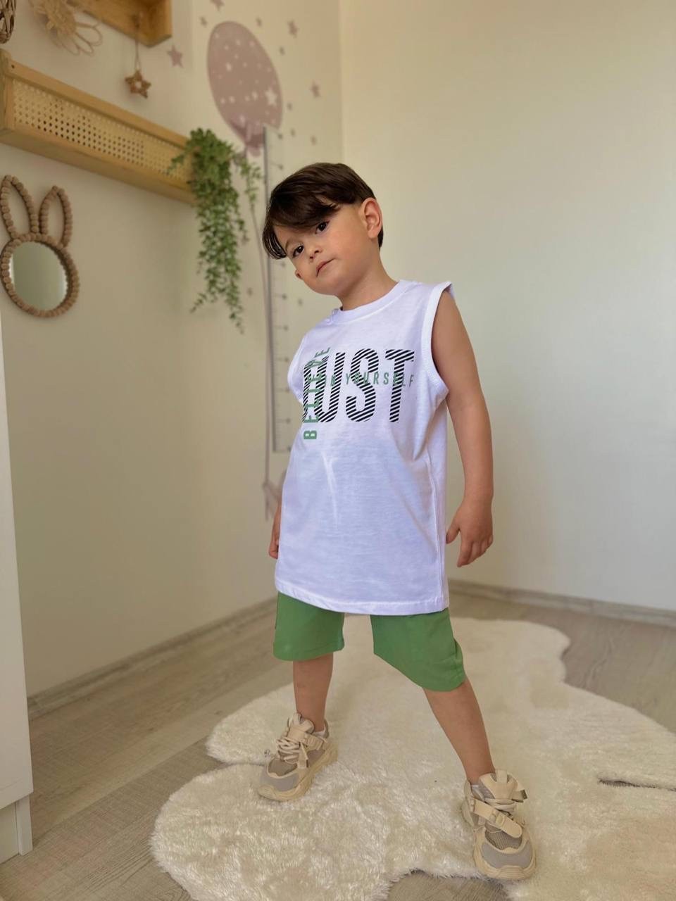 Yeşil 3lü Gabardin Takım