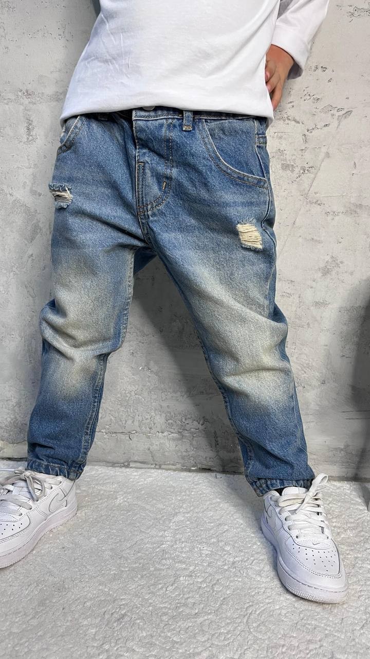 Taşlanmış Denim Pantalon