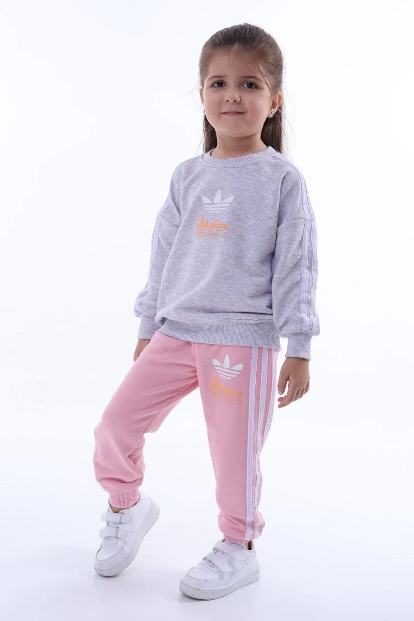 Gri - Pembe Marka Baskılı Takım