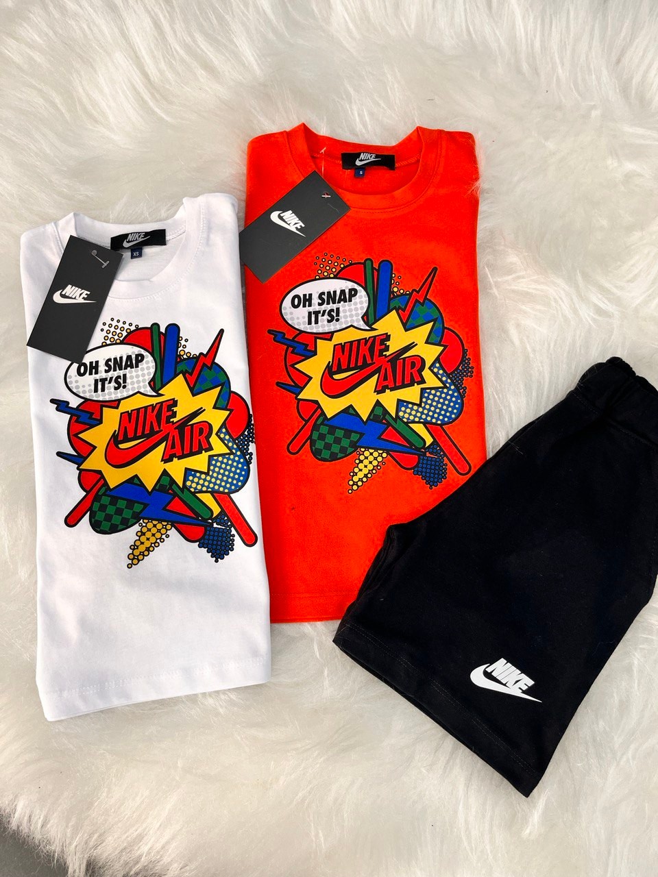 Turuncu Siyah Nike Baskılı Takım
