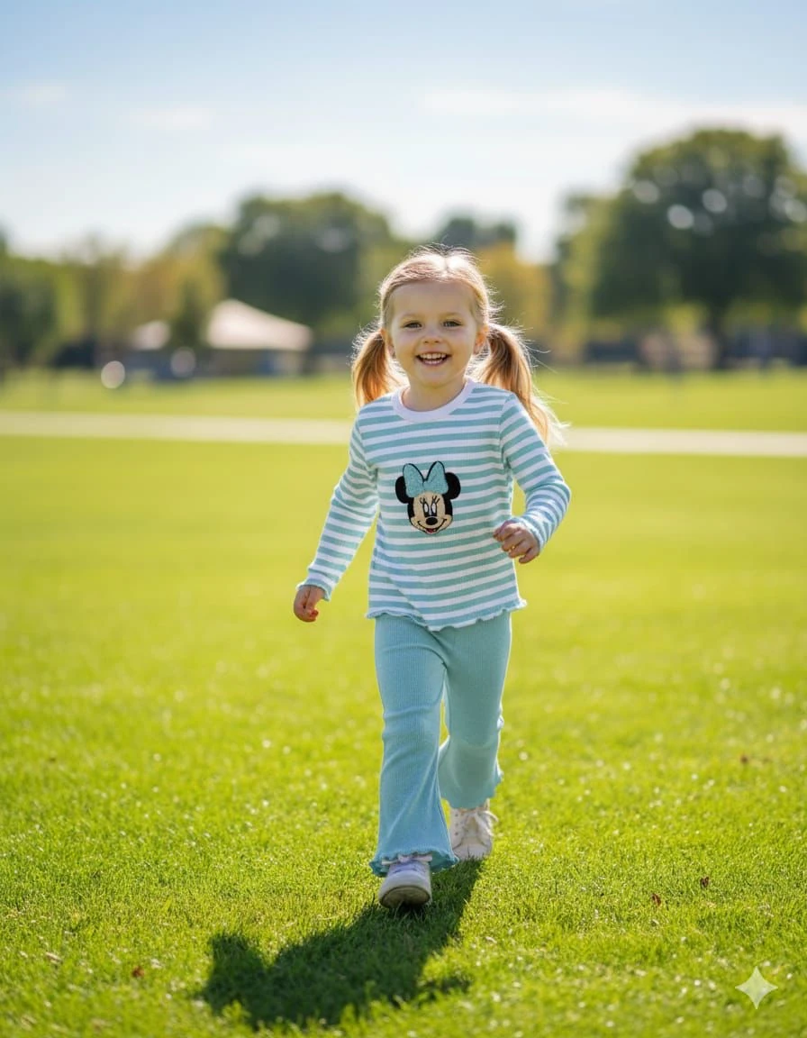 Su Yeşili Minnie Baskılı Kaşkorse Takım
