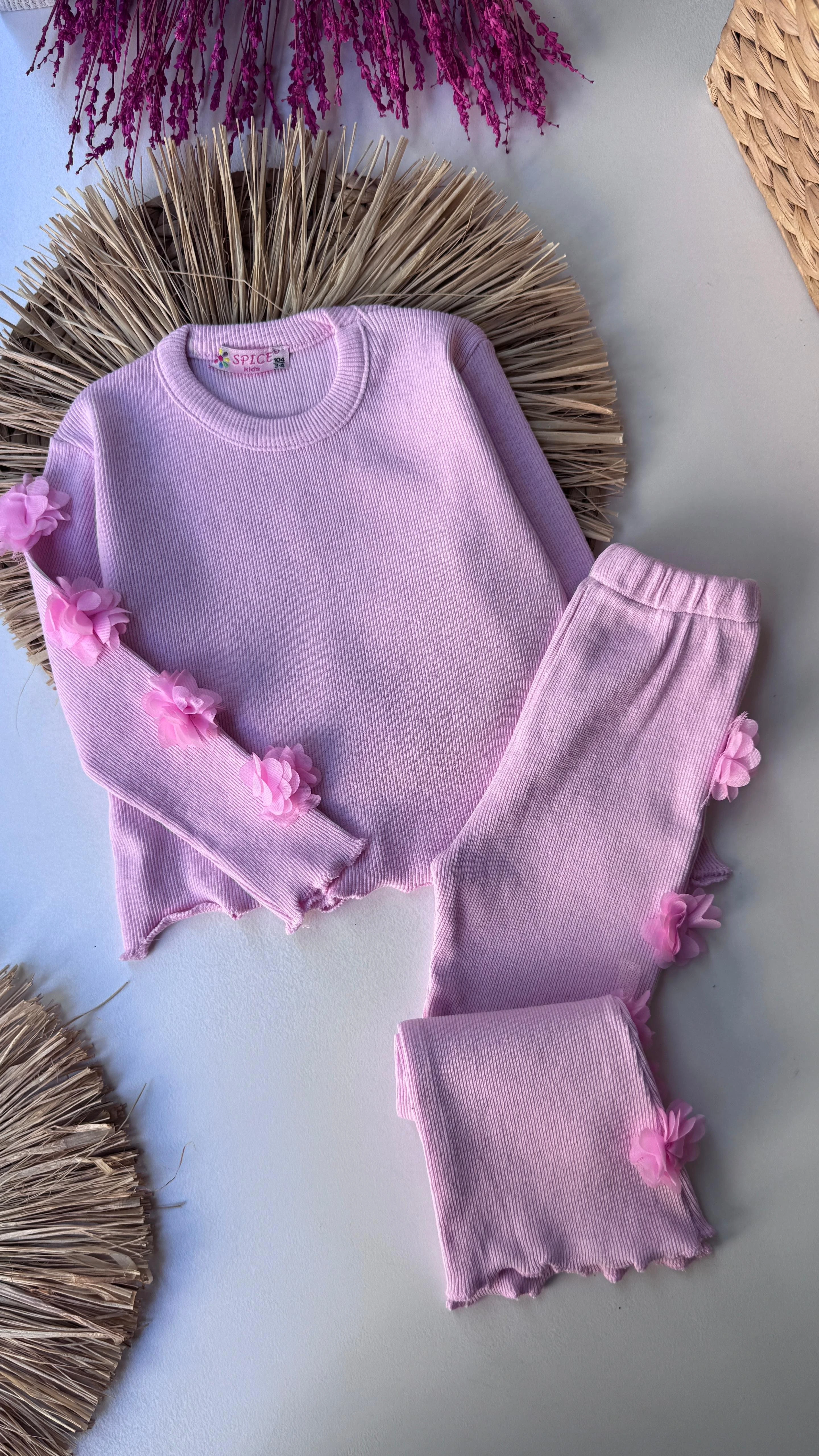 Pembe Çiçekli Kaşkorse Takım