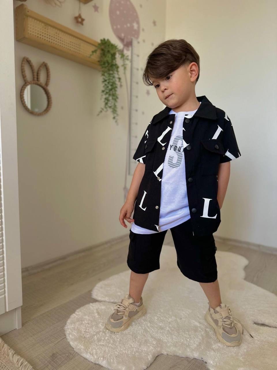 Siyah 3lü Gabardin Takım