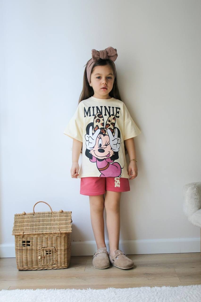 Minnie Baskılı Kız Çocuk Takım