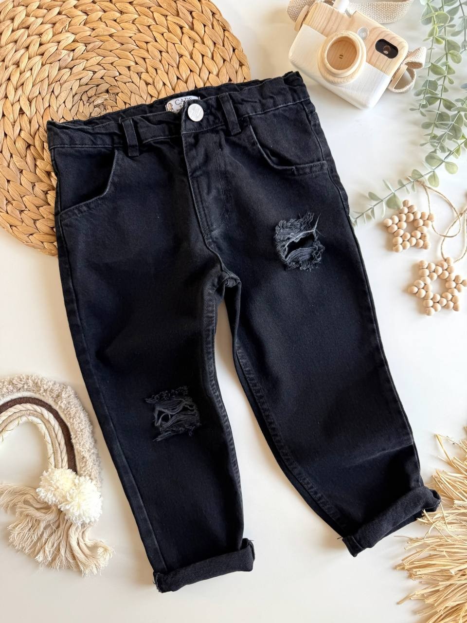 Siyah Denim Pantalon
