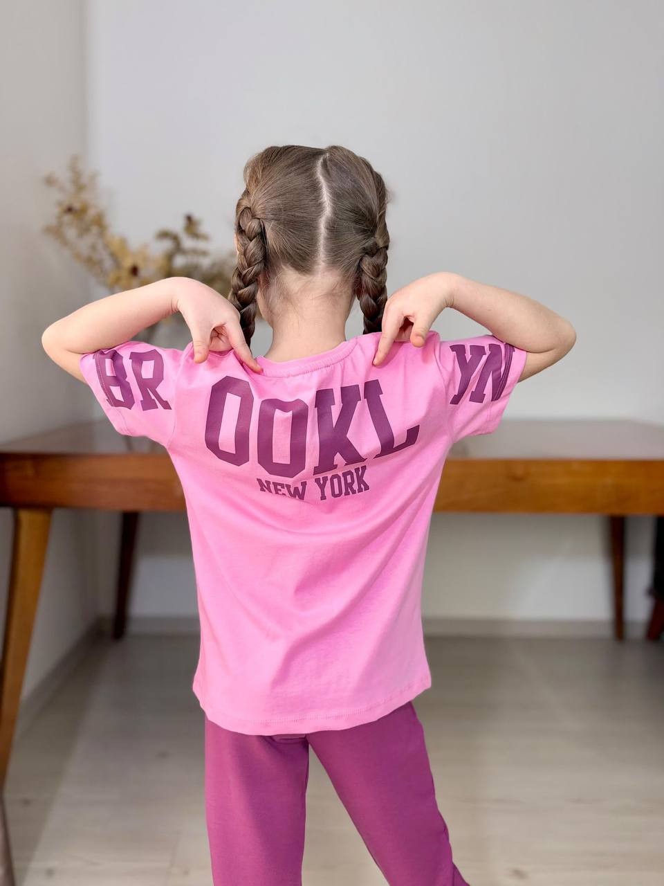 Brooklyn Baskılı Mürdüm Baskılı Takım