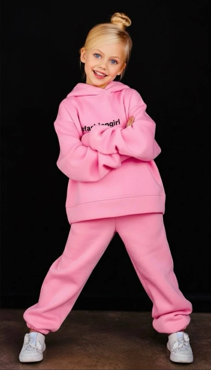 Şeker Pembesi Kapşonlu Takım