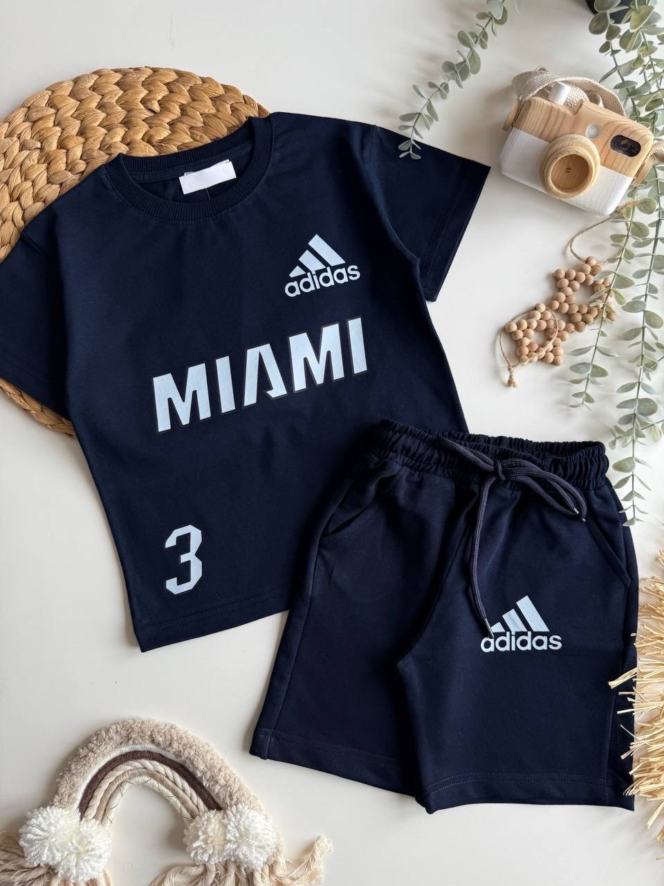 Miami Baskılı Lacivert Takım