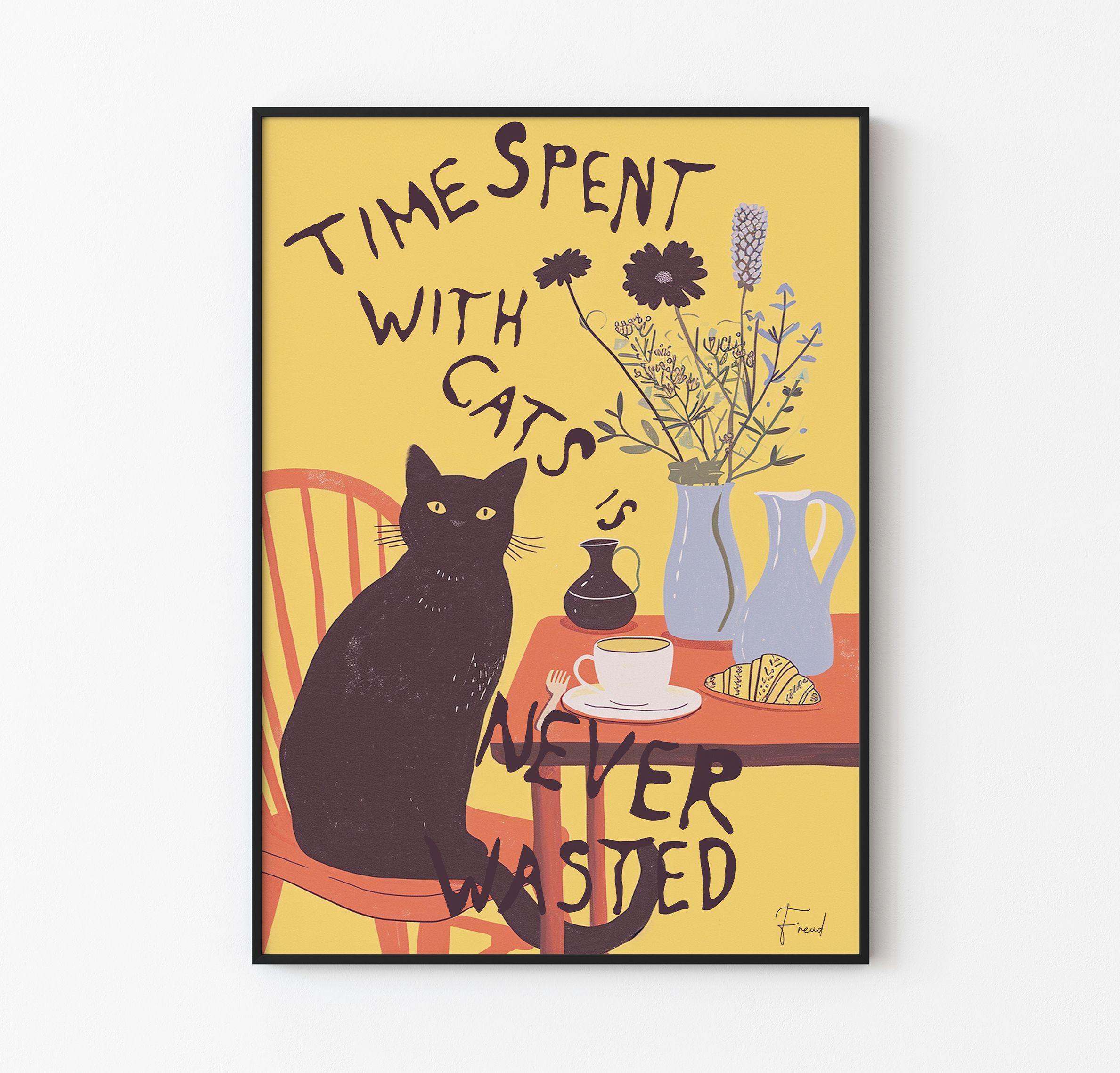 Sigmund Freud - Cat / Time Spent with Cats is Never Wasted image