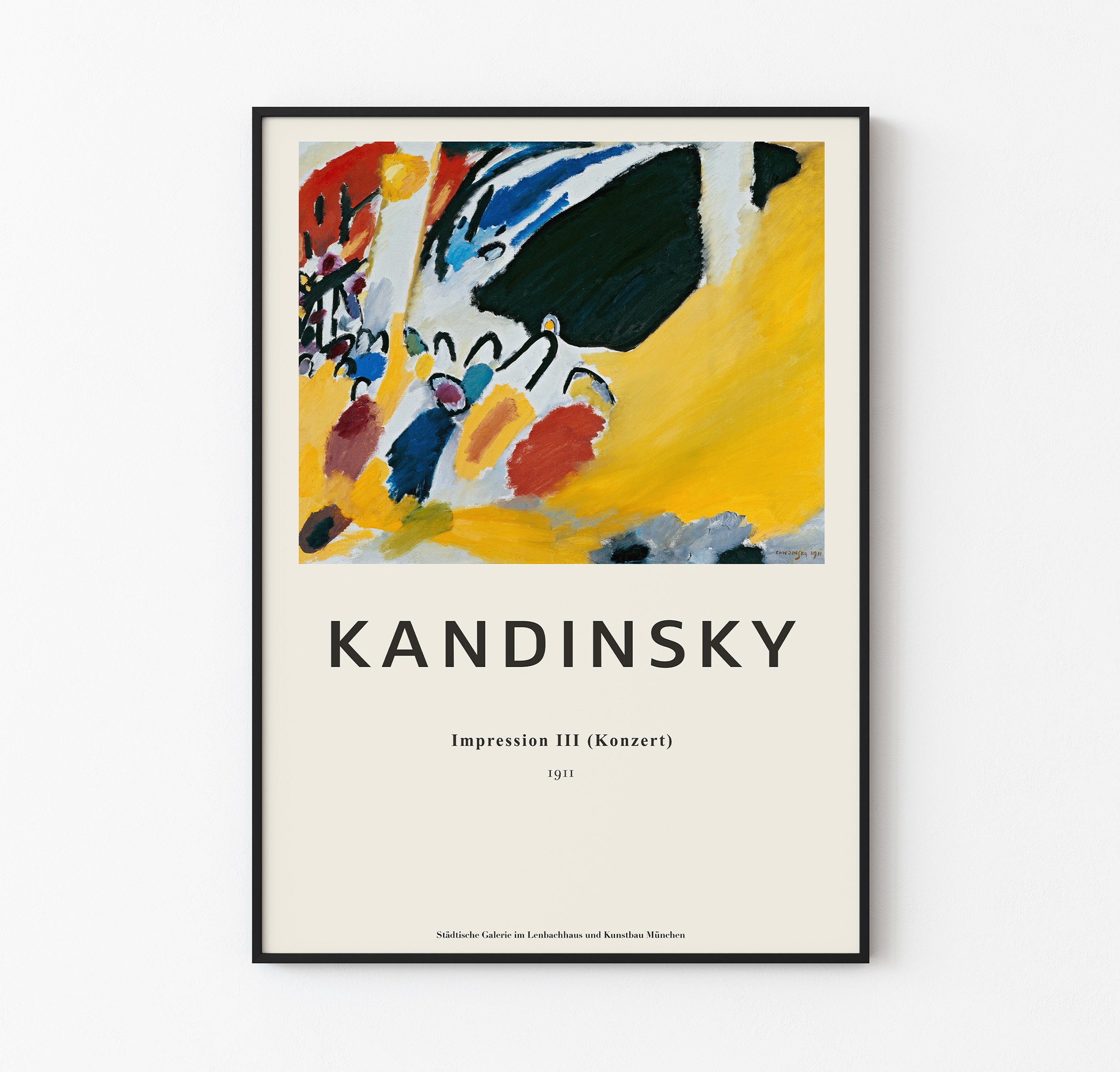 Wassily Kandinsky - Impression III - Konzert - Impression III 1911, Fine Art Poster, Moody Wall Décor - Bauhaus image