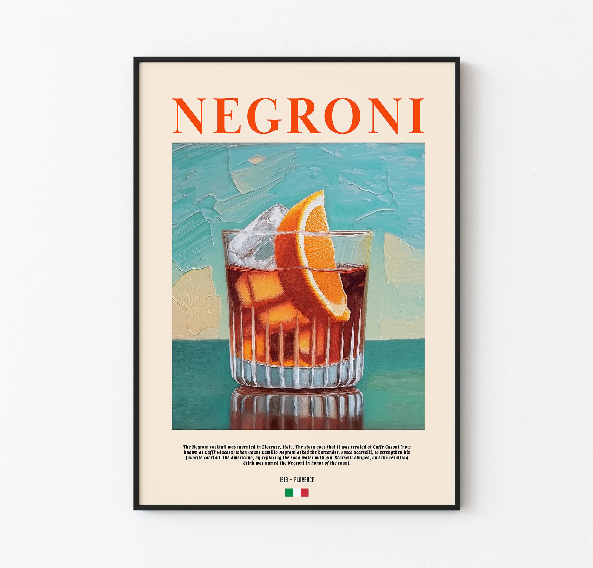 Negroni - Coctail Poster / Kokteyl Serisi image