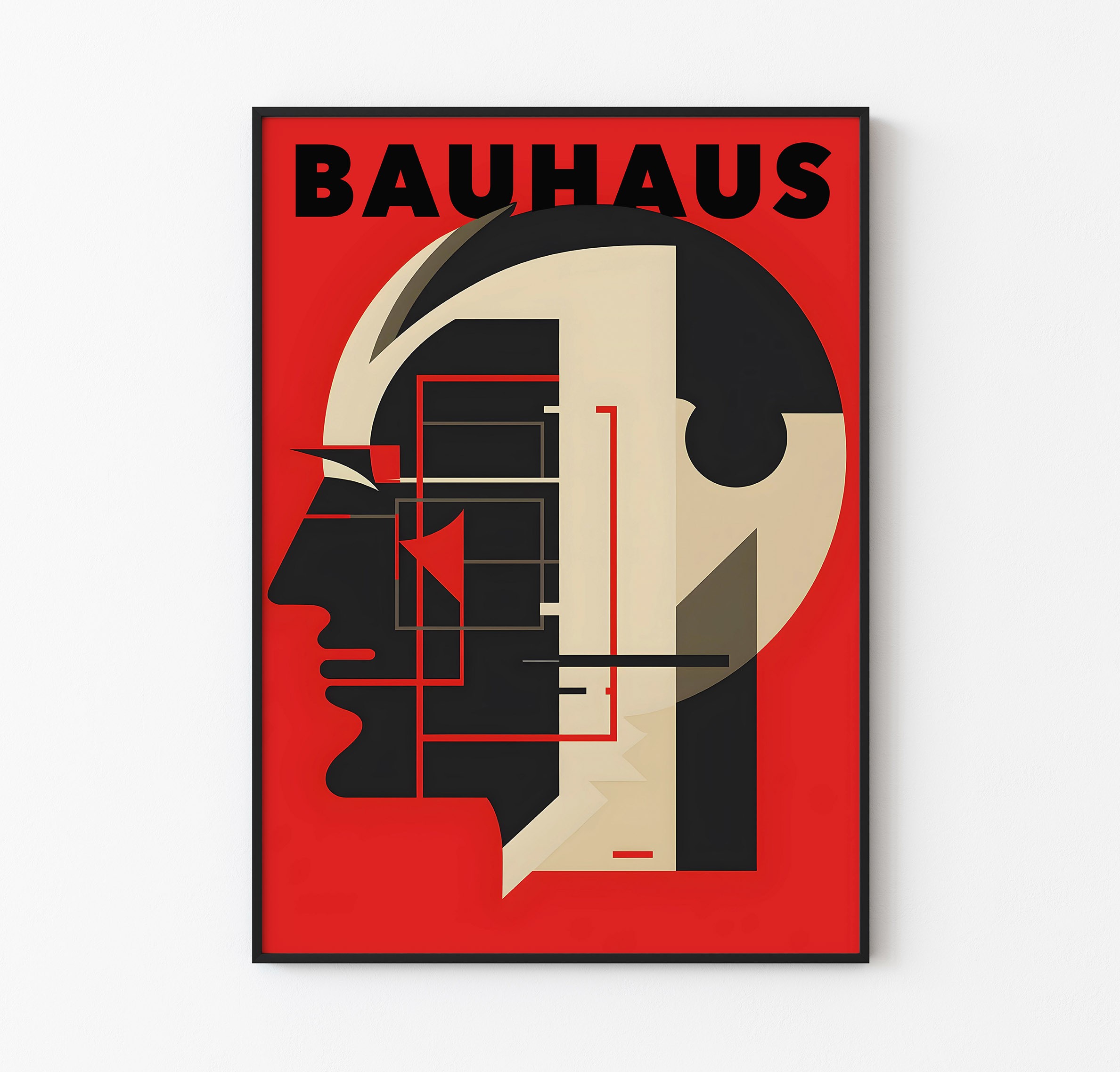 Bauhaus Kırmızı Poster - Bauhaus Ruhunu Kucaklayın image