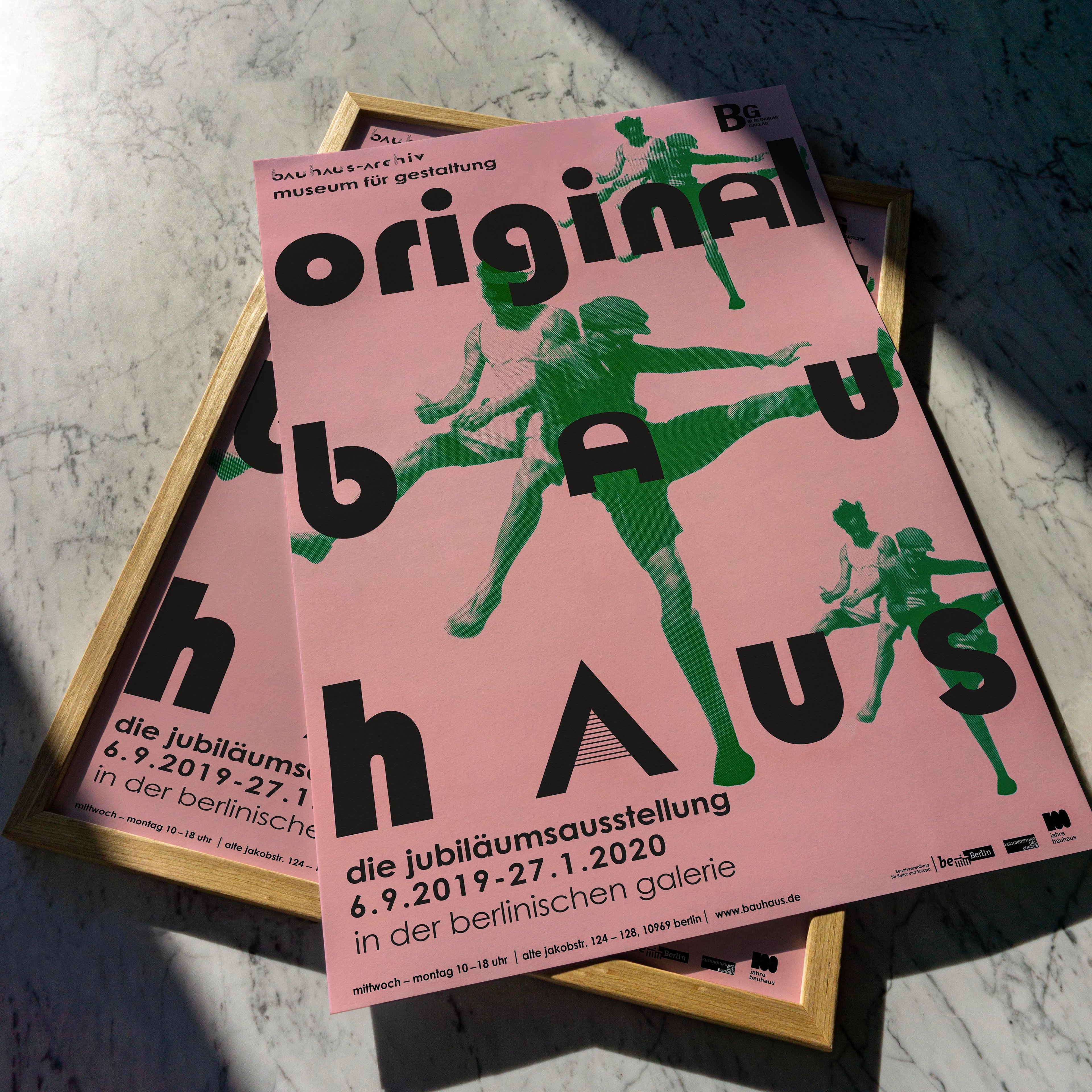 Original Bauhaus Poster - Berlin Sergi Posteri - Pembe image