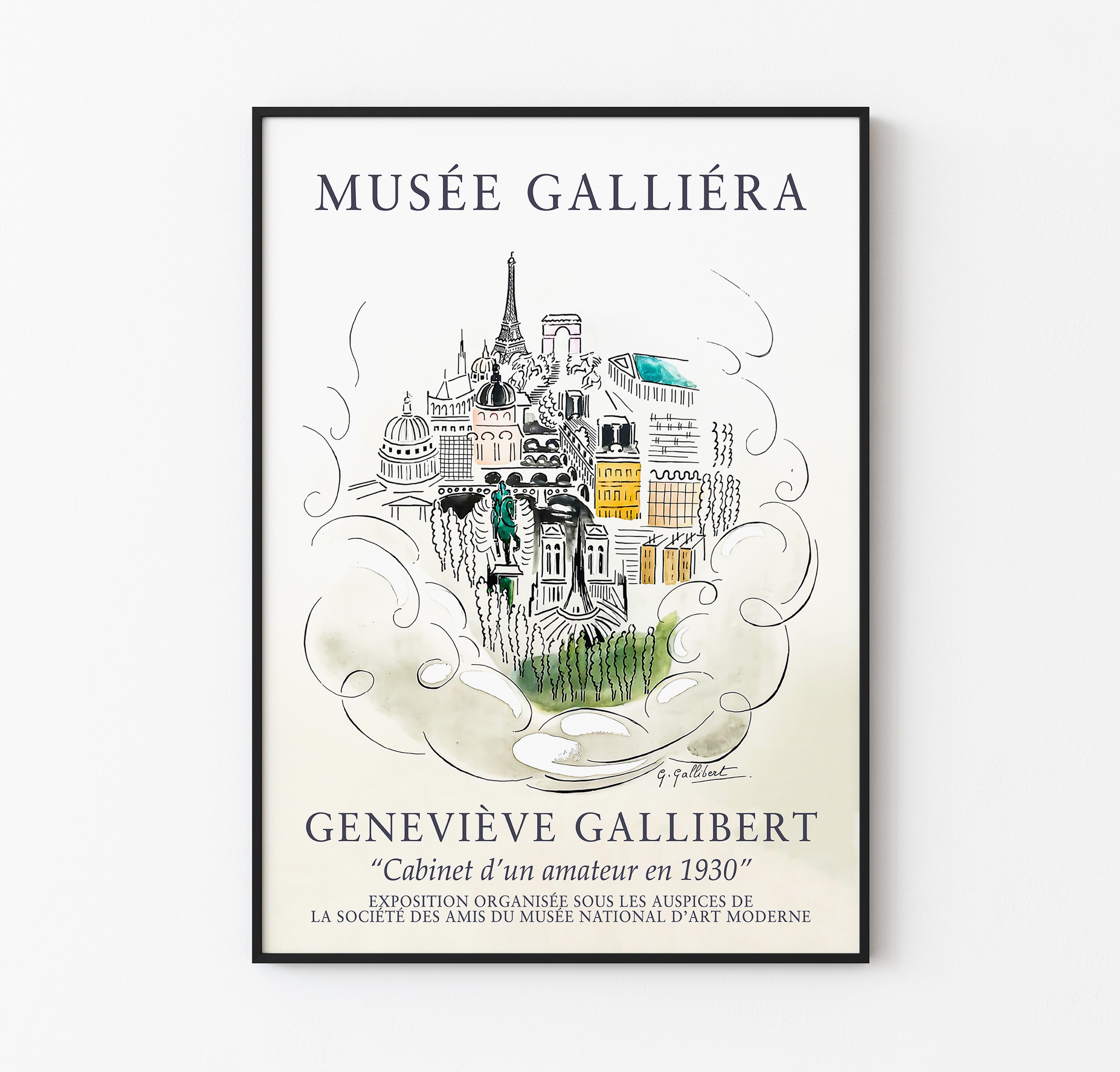 Genevieve Gallibert - Affiche Collection Musee Galliera - Rare Museum Poster - Paris Sketch image