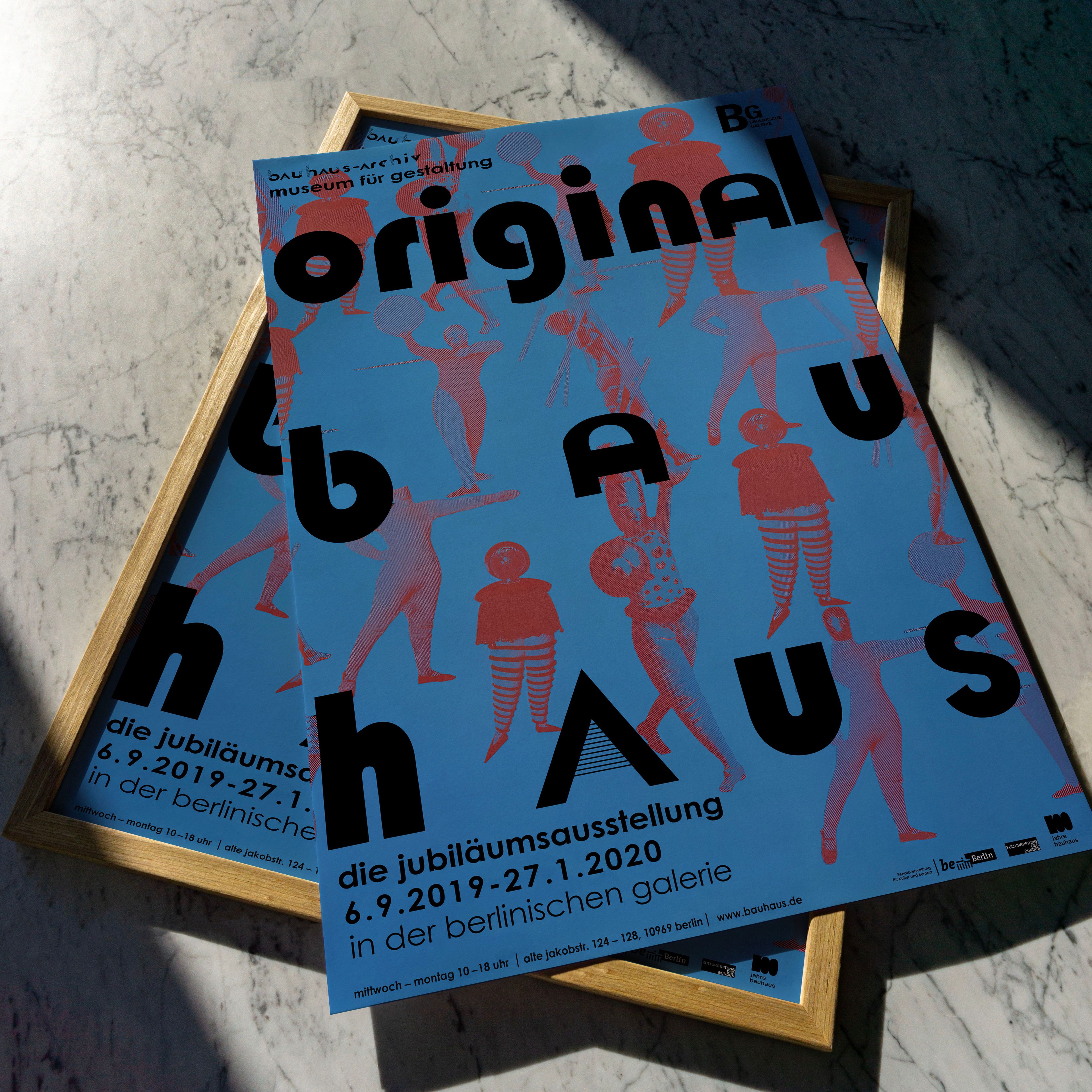 Original Bauhaus Poster - Berlin Sergi Afişi - Mavi image