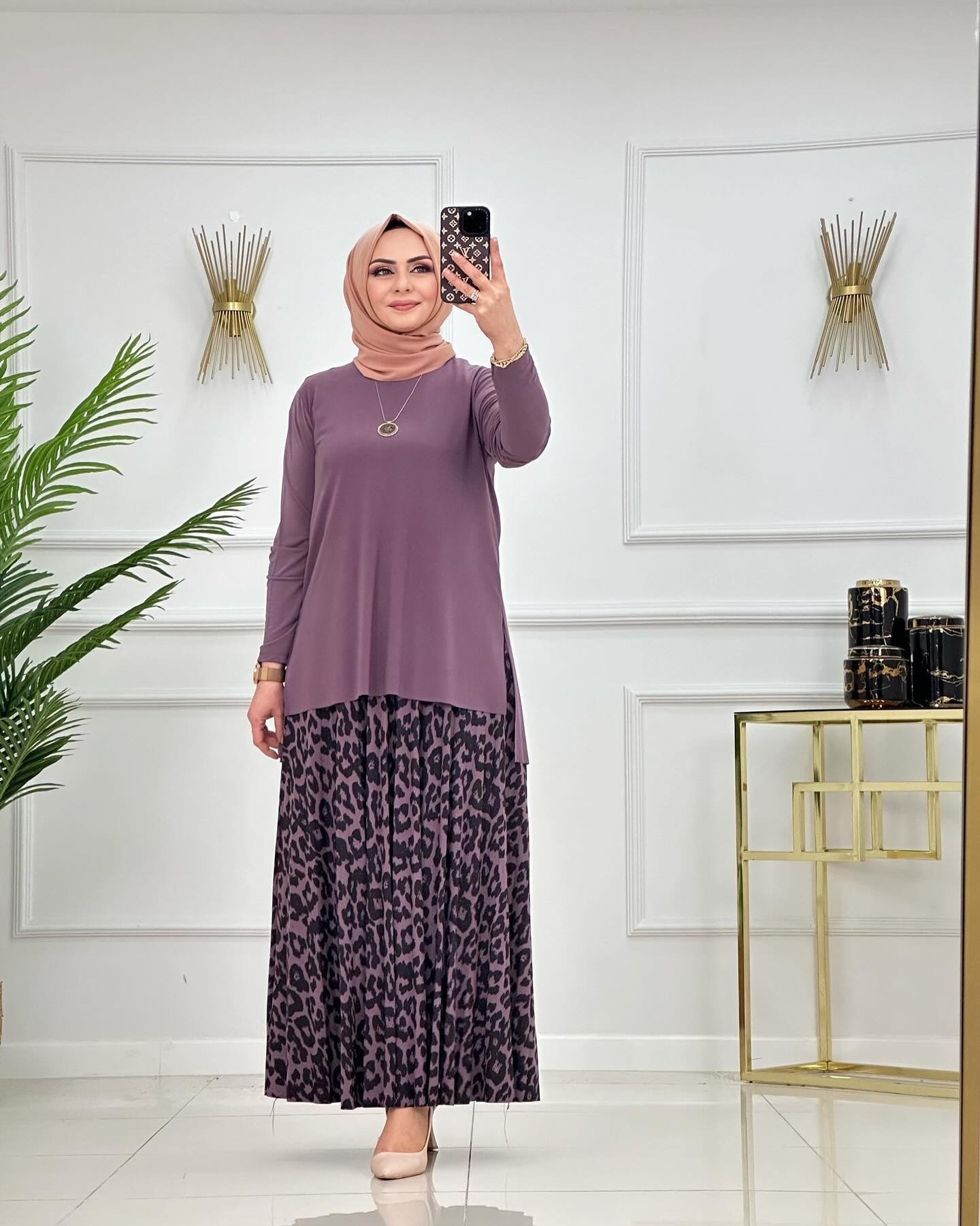 Leopar Desenli Sandy Etekli Takım