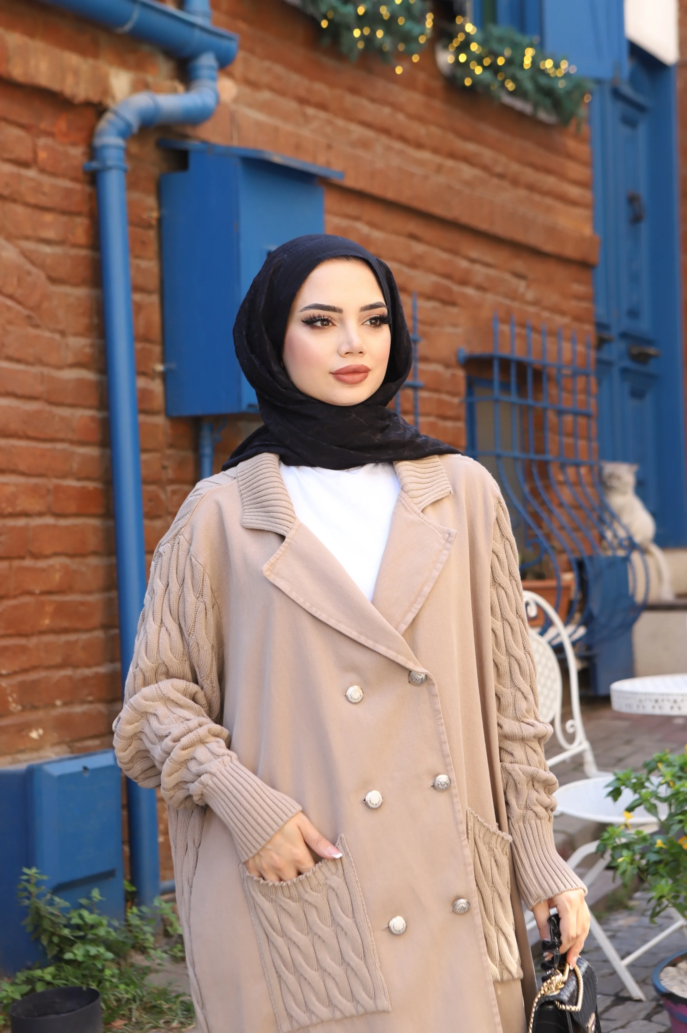 Düğmeli İki İplik Triko Hırka