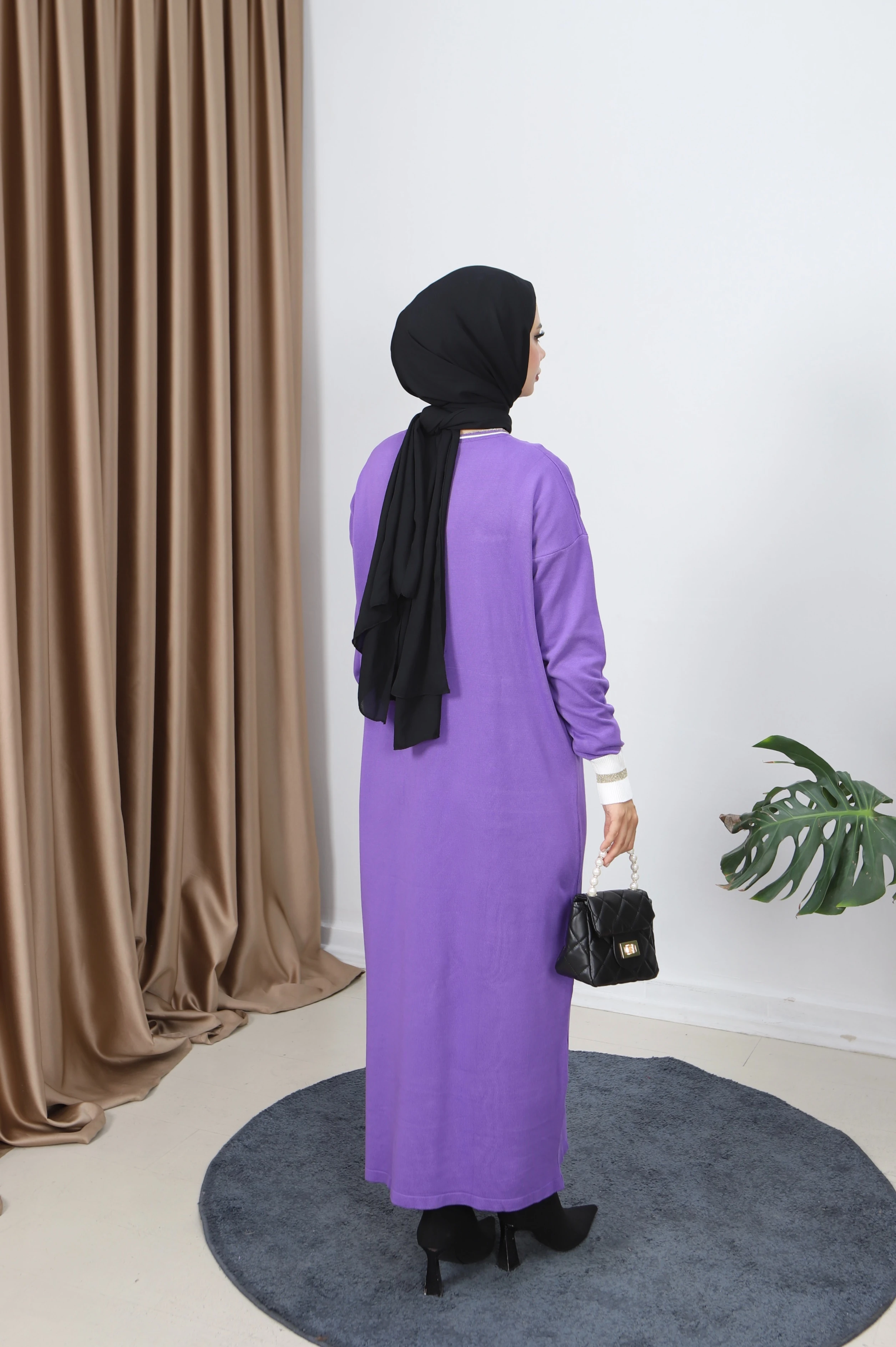 Sim Detaylı Merserize Elbise