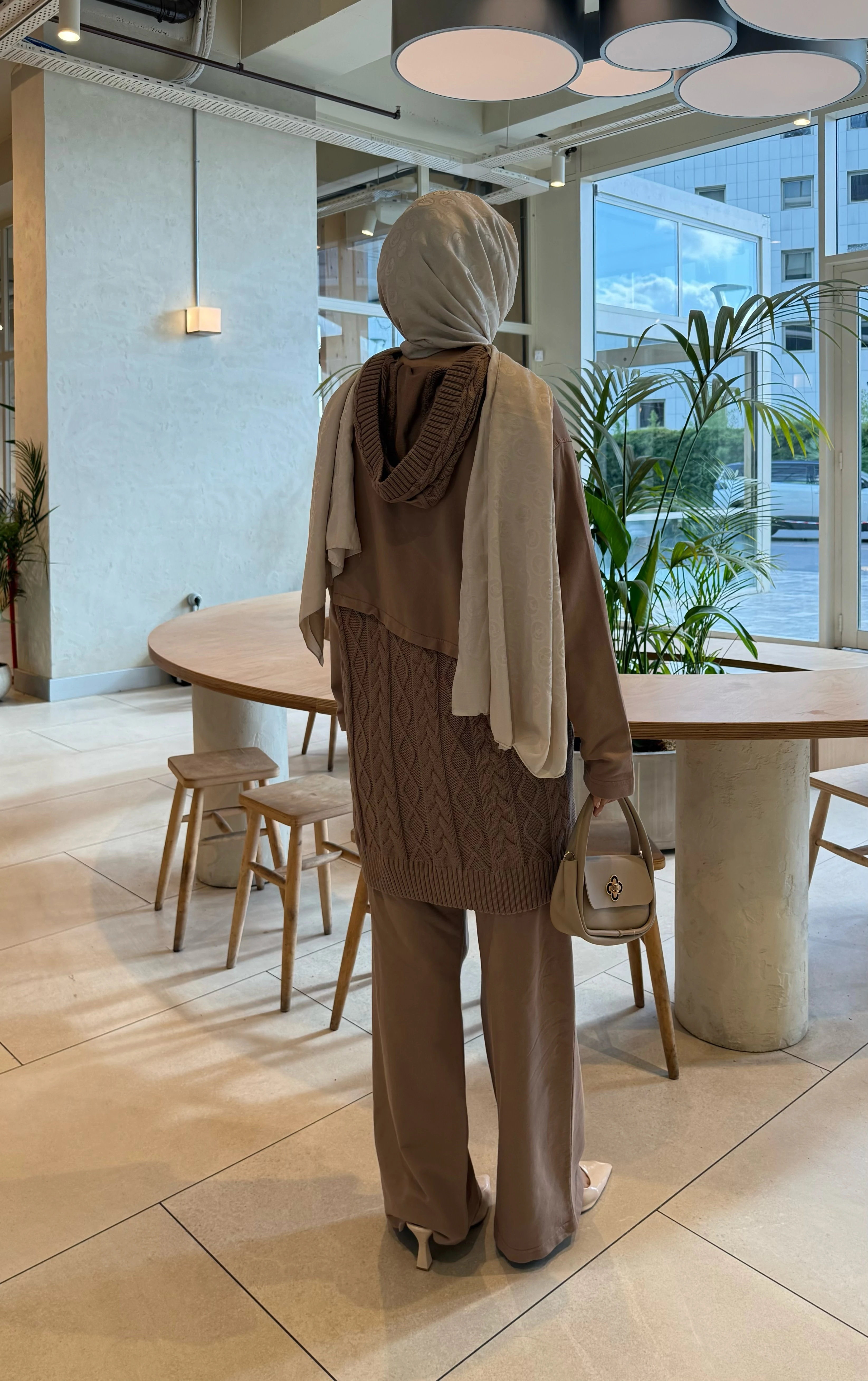 Çapraz Saç Örgülü Triko Takım