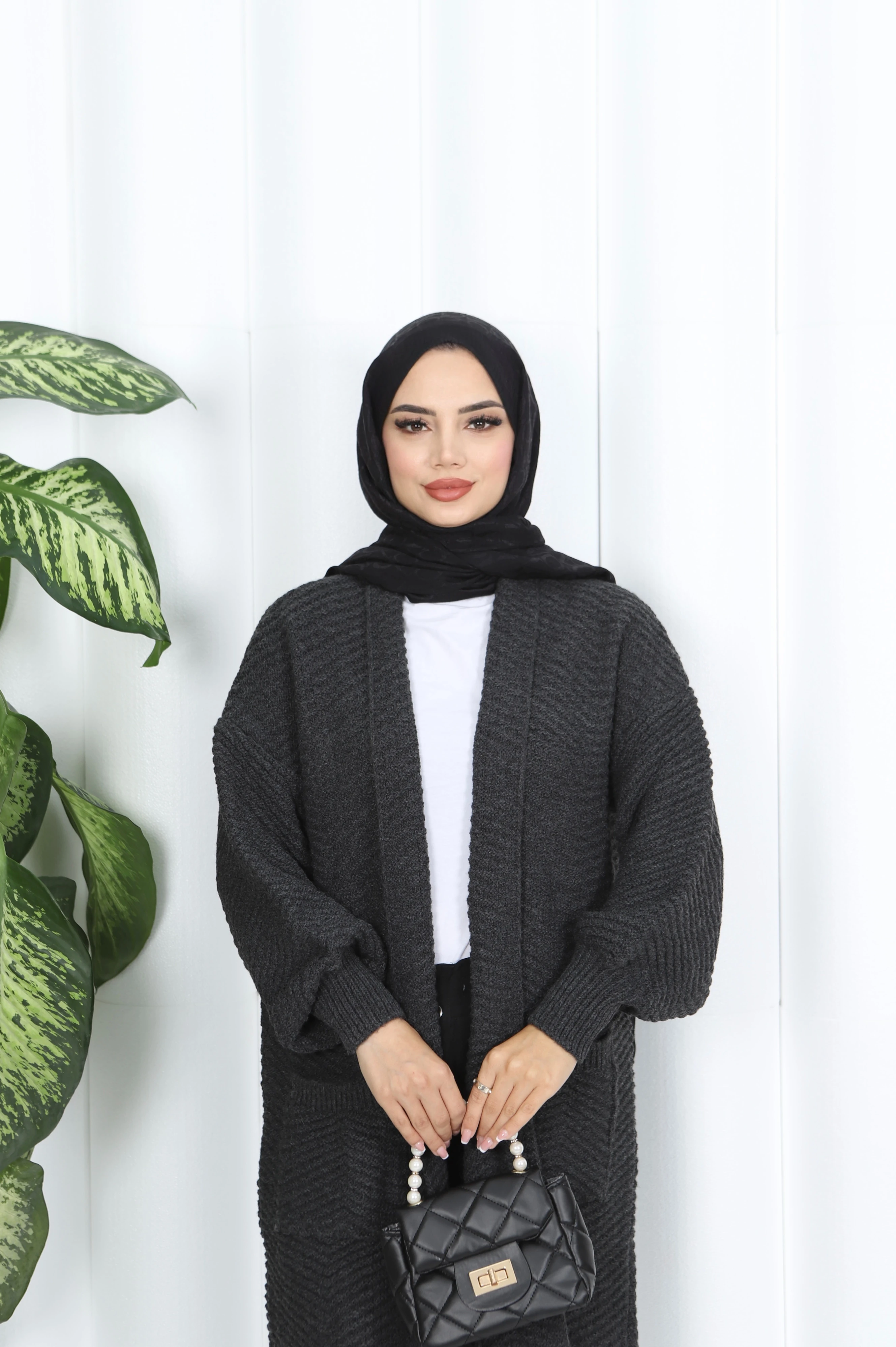 Çapraz Örgülü Kalın Hırka