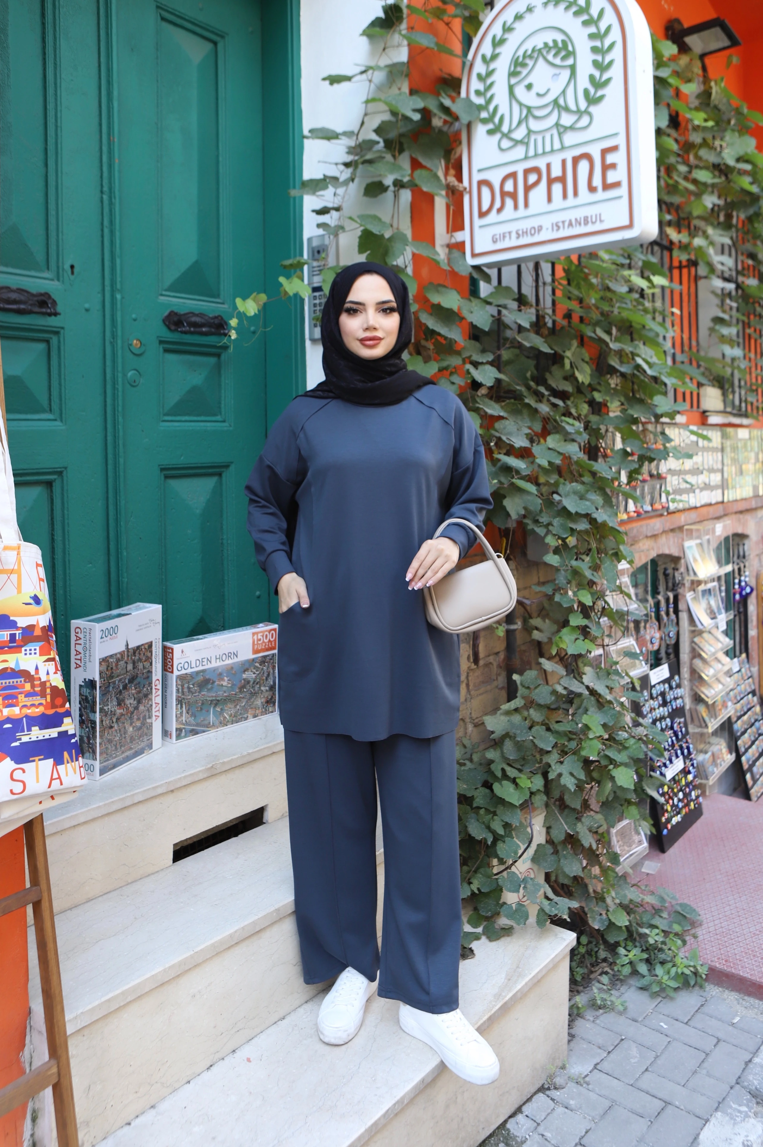 Yanları Cepli Fermuarlı Modal Takım